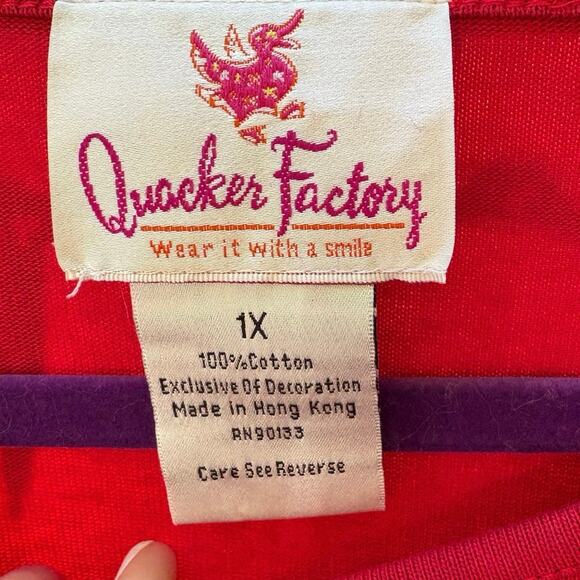 Vintage 1990s Quacker Factory Red Sequin Beaded Christmas Top 1X Holidays - Picture 11 of 12